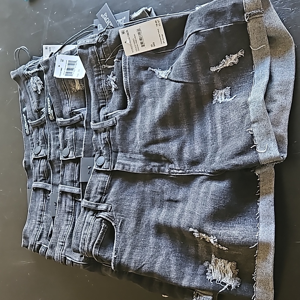 BLANKNYC...4 pair of Womens size 10, 30in waist, stectchy black jeans shorts